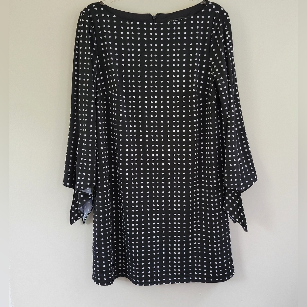 Tahari-Levine Studio black polka dot dress